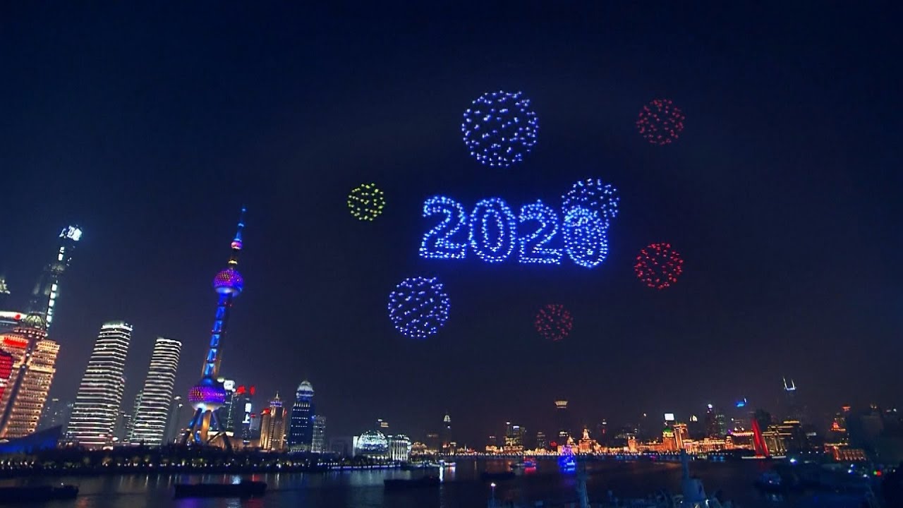 Shanghai new year drone show